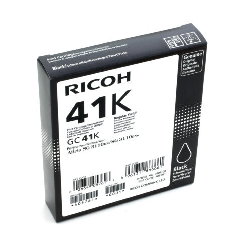 Ricoh 405761/GC-41K Gel cartridge black, 2.500 pages ISO/IEC 24711 for Ricoh Aficio SG 3100/K 3100