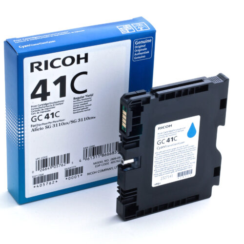 Ricoh 405762/GC-41C Gel cartridge cyan, 2.200 pages ISO/IEC 24711 for Ricoh Aficio SG 3100