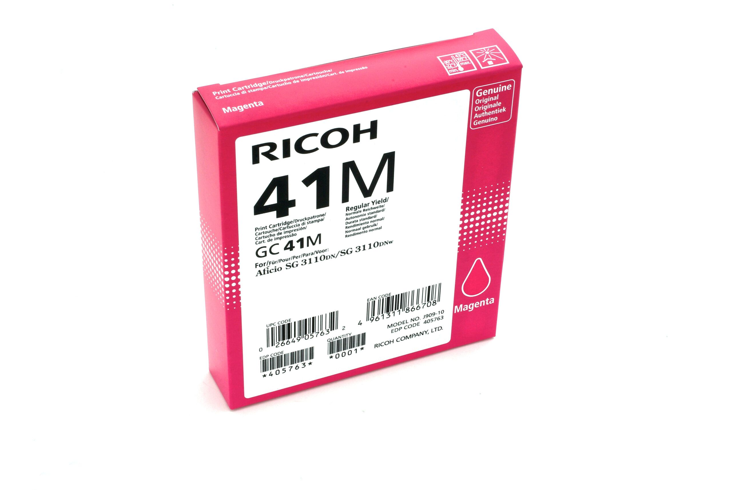 Ricoh 405763/GC-41M Gel cartridge magenta, 2.200 pages ISO/IEC 24711 for Ricoh Aficio SG 3100