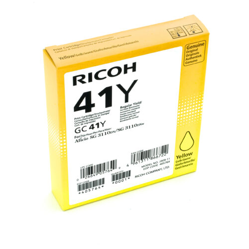 Ricoh 405764/GC-41Y Gel cartridge yellow, 2.200 pages ISO/IEC 24711 for Ricoh Aficio SG 3100