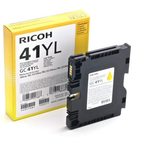 Ricoh 405768/GC-41YL Gel cartridge yellow, 600 pages ISO/IEC 24711 41ml for Ricoh Aficio SG 2100/3100