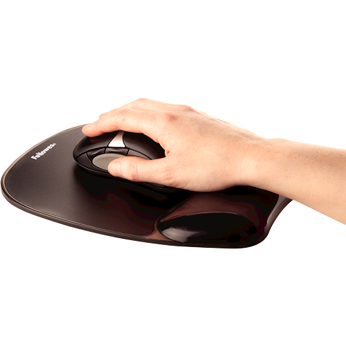 1422904_1940094698 Fellowes Mouse Mat Wrist Support - Crystals Gel Mouse Pad with Non Slip Rubber Base - Ergonomic Mouse Mat for Computer, Laptop, Home Office Use - Compatible with Laser and Optical Mice - Black