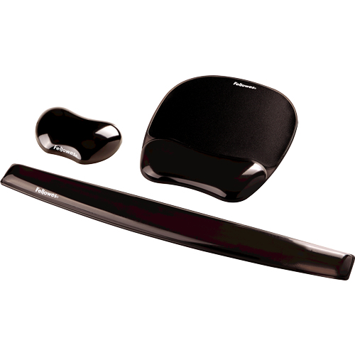 1422904_4964283607 Fellowes Mouse Mat Wrist Support - Crystals Gel Mouse Pad with Non Slip Rubber Base - Ergonomic Mouse Mat for Computer, Laptop, Home Office Use - Compatible with Laser and Optical Mice - Black