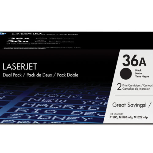 HP CB436AD/36A Toner cartridge black twin pack, 2x2.000 pages/5% Pack=2 for HP LaserJet P 1505