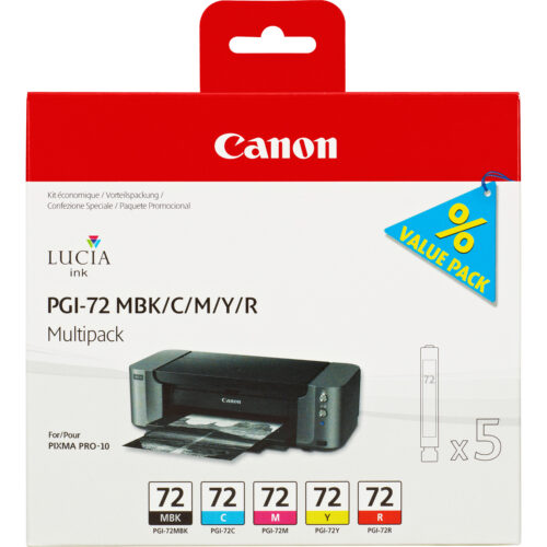 15576730_4305307555 Canon 6402B009/PGI-72 Ink cartridge multi pack MBK,C,M,Y, R 5x14ml Pack=5 for Canon Pixma Pro 10