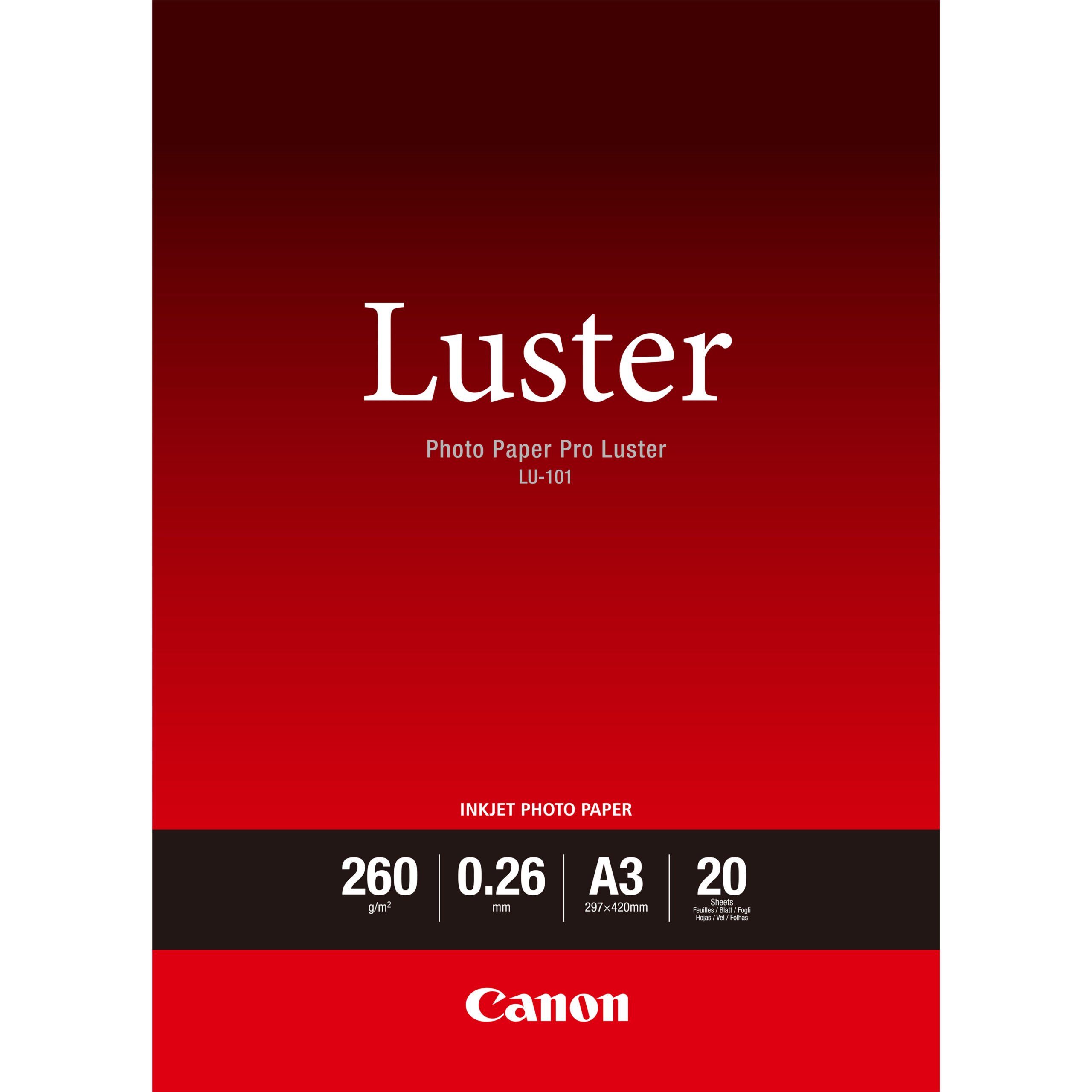 15581500_3106591936 Canon LU-101 Luster Photo Paper Pro A3 - 20 Sheets