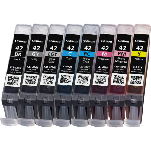15581503_0258482321 Canon 6384B010/CLI-42 Ink cartridge multi pack Bk,C,M,Y,LC,LM, GY,LGY 835 Photos 8x13ml Pack=8 for Canon Pixma Pro 100