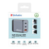 156aa9aeab529c18d0efd3ad24145260 Verbatim GNC-65 GaN Charger 65W with 2 x USB-C PD 65W / 1 x USB-A QC 3.0 (EU/UK/US)