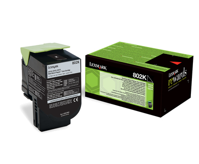 Lexmark 80C20K0/802K Toner-kit black return program, 1.000 pages ISO/IEC 19798 for Lexmark CX 310/410/510