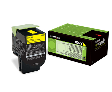 Lexmark 80C20Y0/802Y Toner-kit yellow return program, 1.000 pages ISO/IEC 19798 for Lexmark CX 310/410/510