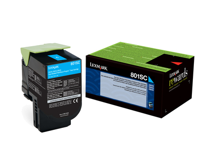 Lexmark 80C2SC0/802SC Toner-kit cyan return program, 2.000 pages ISO/IEC 19798 for Lexmark CX 310/410/510