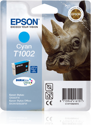 Epson C13T10024010/T1002 Ink cartridge cyan, 915 pages ISO/IEC 24711 11.1ml for Epson Stylus BX 310/600/Office B 1100/Office B 40 w