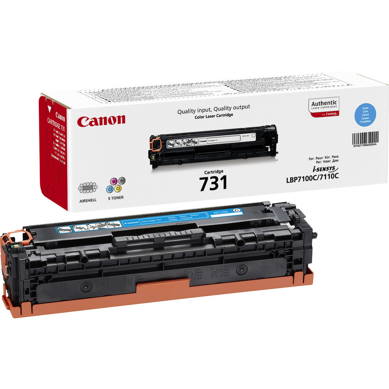 Canon 6271B002/731C Toner cartridge cyan, 1.500 pages ISO/IEC 19798 for Canon LBP-7110/MF 620