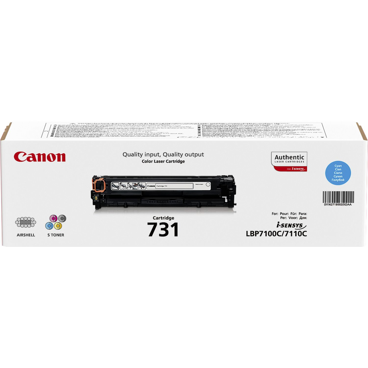 Canon 6271B002/731C Toner cartridge cyan, 1.500 pages ISO/IEC 19798 for Canon LBP-7110/MF 620