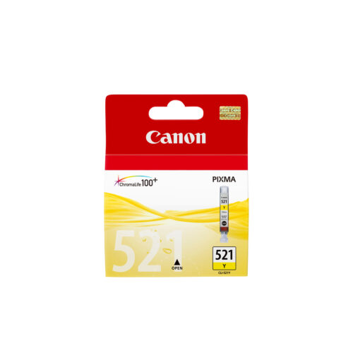 Canon 2936B001/CLI-521Y Ink cartridge yellow, 477 pages ISO/IEC 24711 205 Photos 9ml for Canon Pixma IP 3600/MP 980