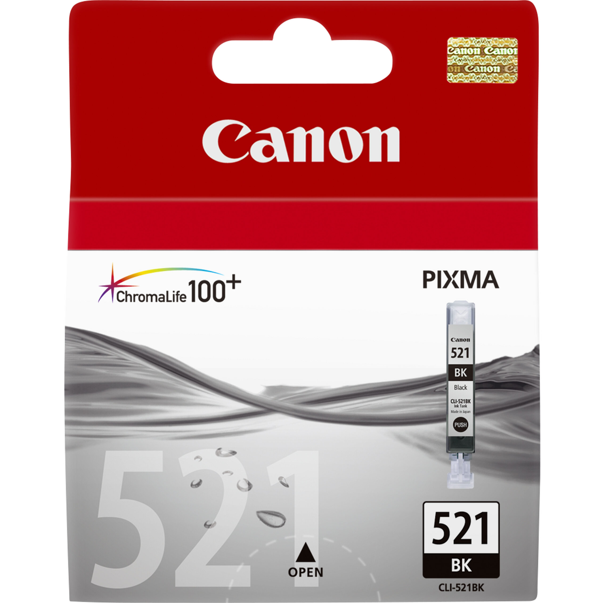 Canon 2933B001/CLI-521BK Ink cartridge foto black, 1.250 pages ISO/IEC 24711 690 Photos 9ml for Canon Pixma IP 3600/MP 980