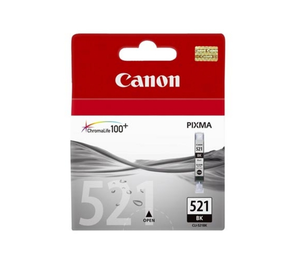 Canon 2933B008/CLI-521BK Ink cartridge foto black Blister Acustic Magnetic, 1.250 pages 9ml for Canon Pixma IP 3600/MP 980