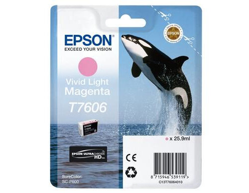 Epson C13T76064N10/T7606 Ink cartridge light magenta, 2.800 pages 25.9ml for Epson SC-P 600