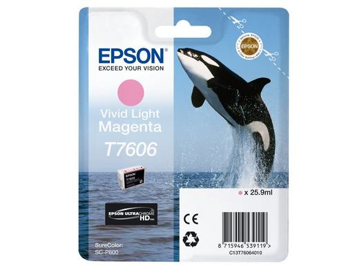 Epson C13T76064N10/T7606 Ink cartridge light magenta, 2.800 pages 25.9ml for Epson SC-P 600
