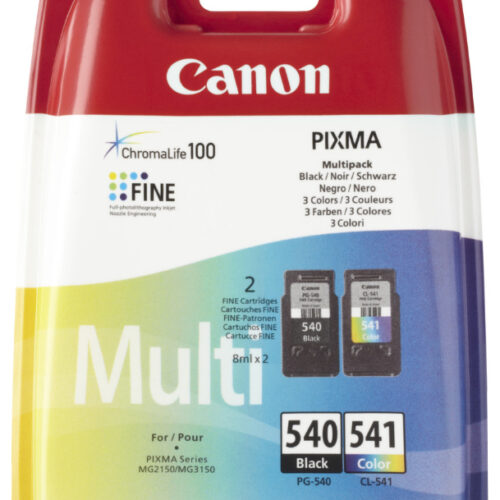 17412064_9672582643 Canon 5225B007/PG-540+CL-541 Printhead cartridge multi pack black + color Blister, 2x180 pages 8ml + 8ml Pack=2 for Canon Pixma MG 2150/MX 370