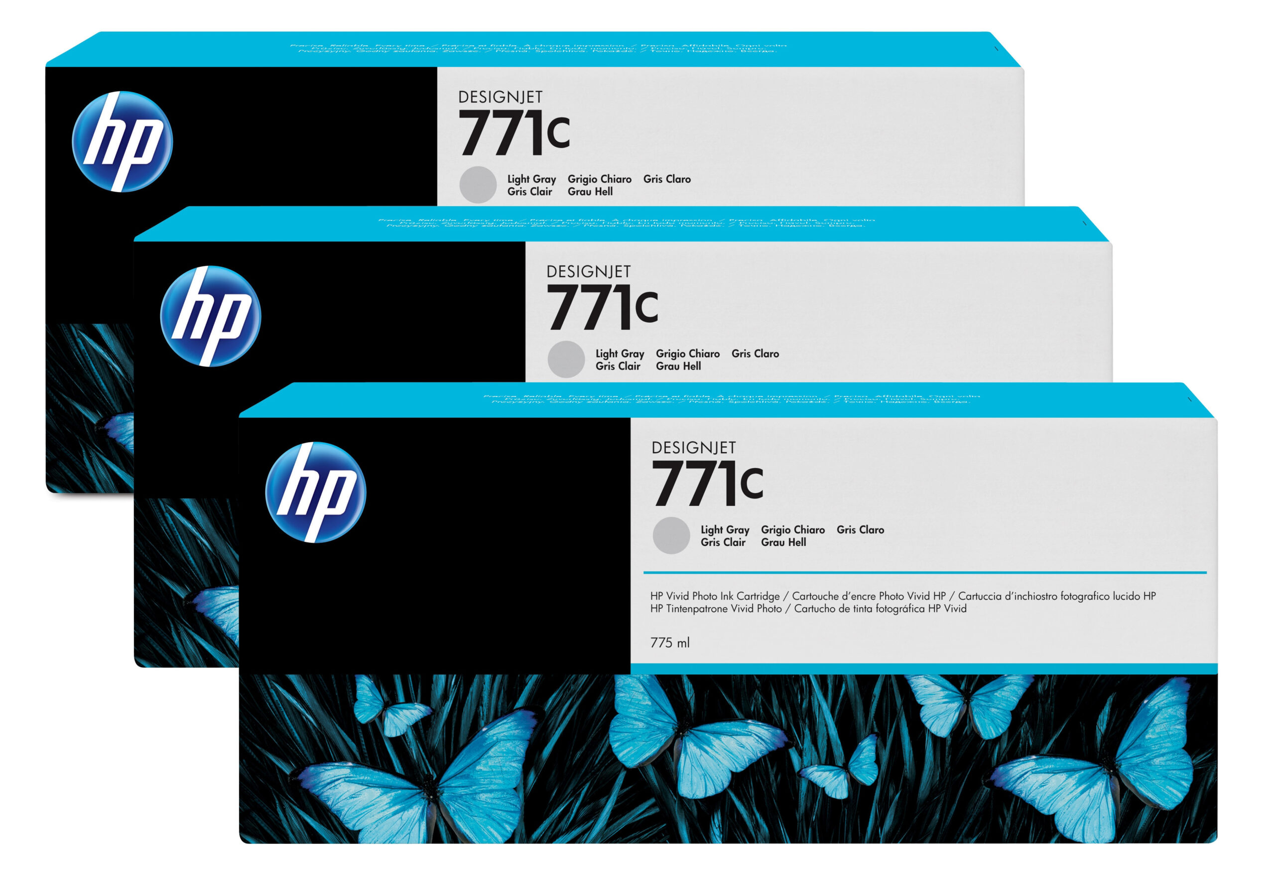 HP B6Y38A/771C Ink cartridge photo gray 775ml Pack=3 for HP DesignJet Z 6200