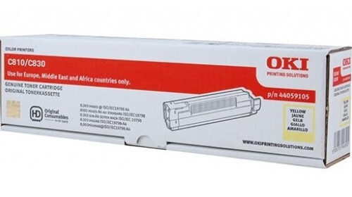 OKI 44059105 Toner yellow, 8.000 pages ISO/IEC 19798 for OKI C 800