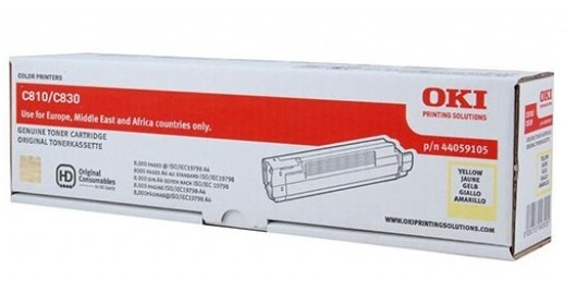 1755338_4365 OKI 44059105 Toner yellow, 8.000 pages ISO/IEC 19798 for OKI C 800