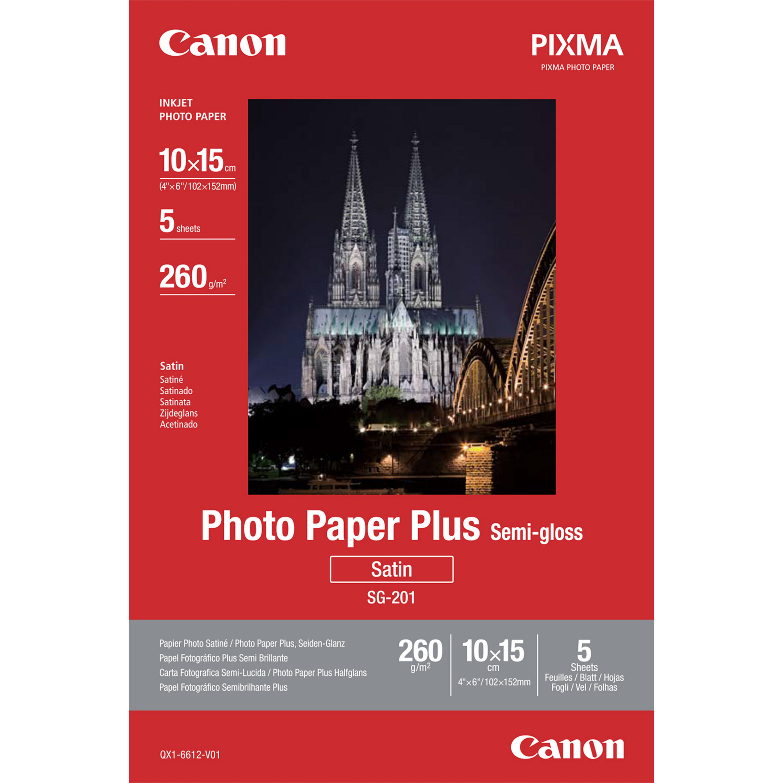 18141824_3668642611 Canon SG-201 Semi-Gloss Photo Paper Plus 10x15cm - 5 Sheets