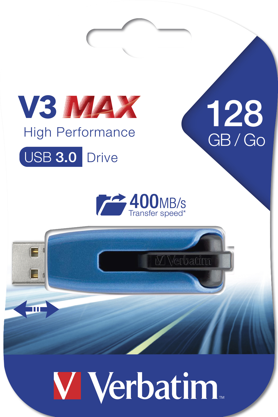18384868_2201554807 Verbatim V3 MAX - USB 3.0 Drive 128 GB - Blue