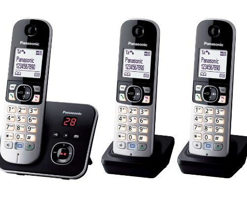 18485477-6452 Panasonic KX-TG6823 DECT telephone Caller ID Black, Silver