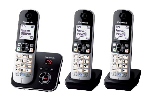 18485477-6452 Panasonic KX-TG6823 DECT telephone Caller ID Black, Silver