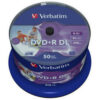 2059468-4983 Verbatim DVD+R Double Layer Wide Inkjet Printable 8x
