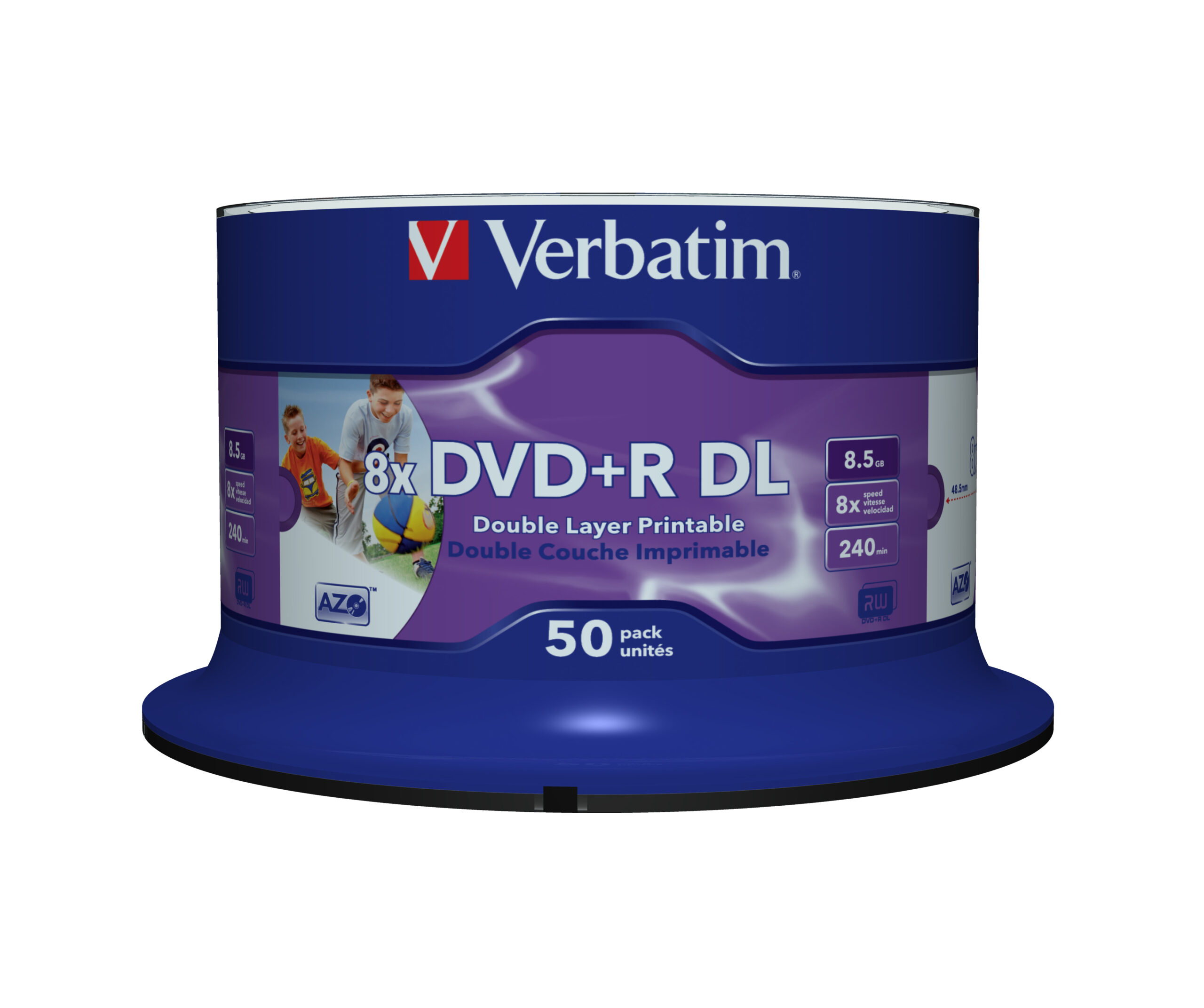 2059468_8514826532 Verbatim DVD+R Double Layer Wide Inkjet Printable 8x