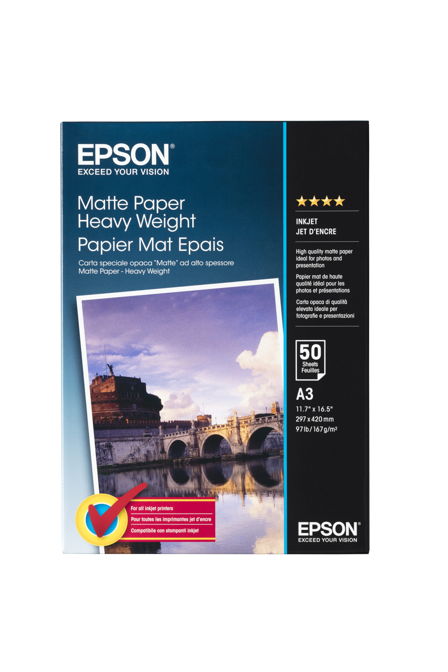 Epson C13S041261 Inkjet-paper matt heavy 50 sheet DIN A3 167g/m² for InkJet