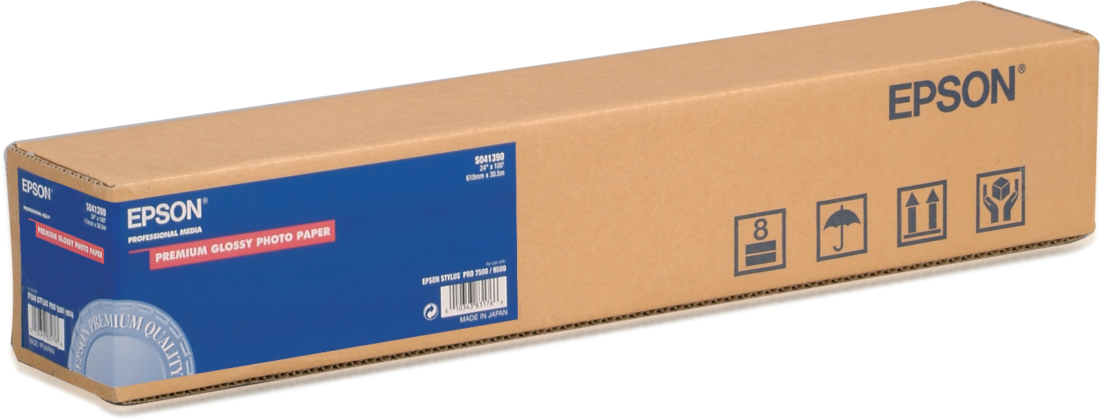 Epson C13S041390 Premium Glossy Photo Paper 30.5m, 0.18mm 24 inch 166g/m² for InkJet