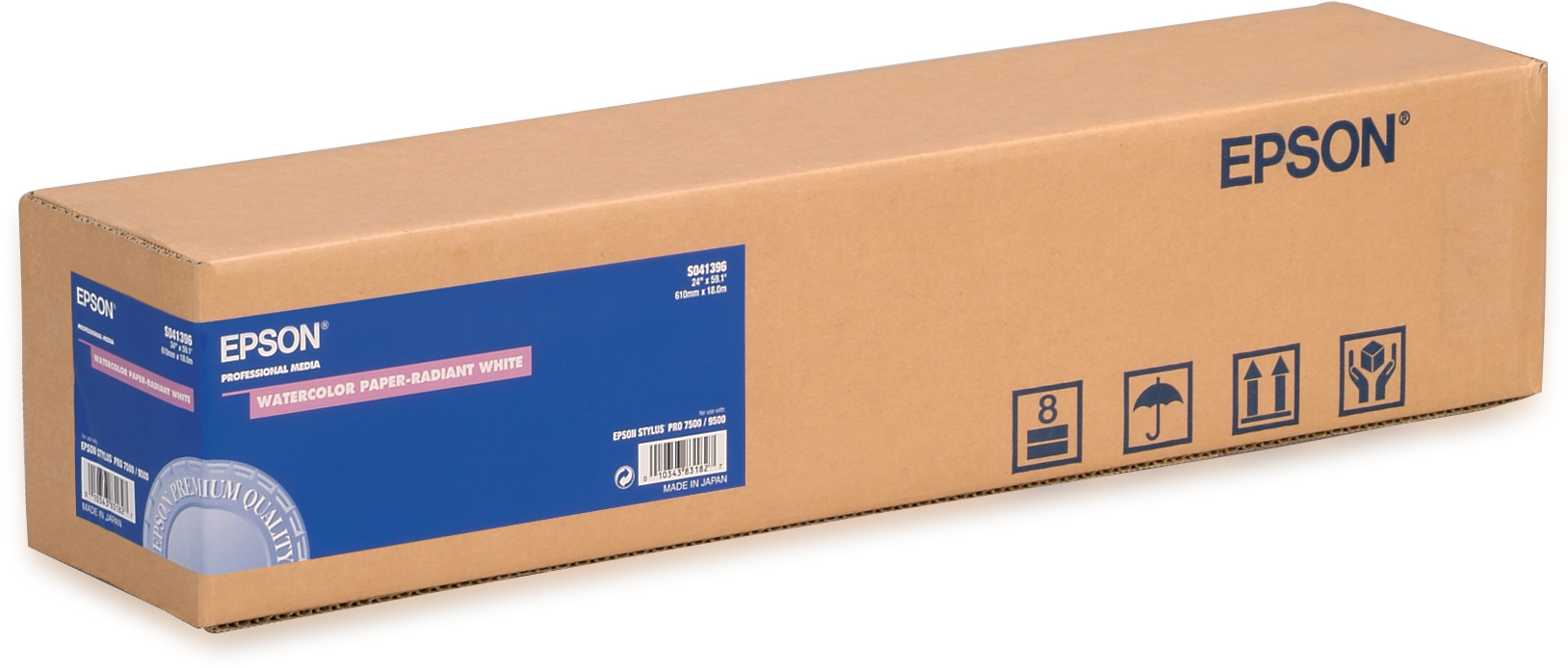 Epson C13S041396 Watercolor Paper - Radiant White 18m, 0.29mm 24 inch 190g/m² for InkJet