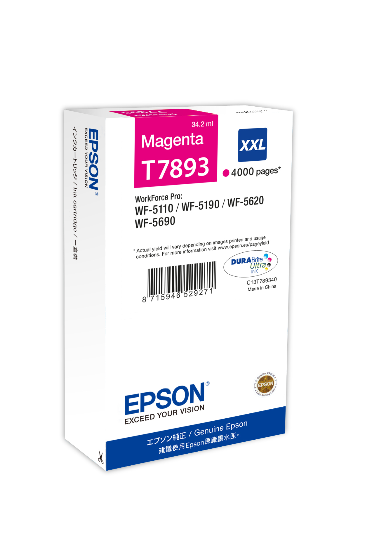 21602008_2117093760 Epson C13T789340/T7893XXL Ink cartridge magenta extra High-Capacity XXL, 4.000 pages 34.2ml for Epson WF 5110