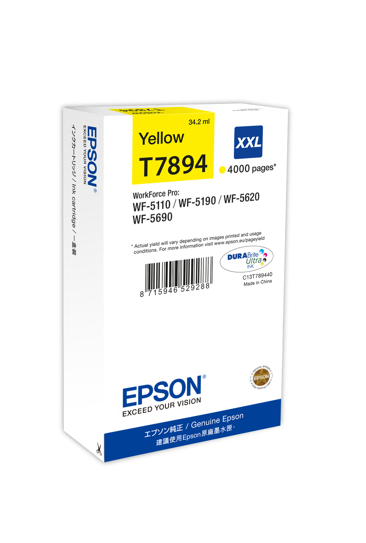 21602009_8286298362 Epson C13T789440/T7894XXL Ink cartridge yellow extra High-Capacity XXL, 4.000 pages 34ml for Epson WF 5110
