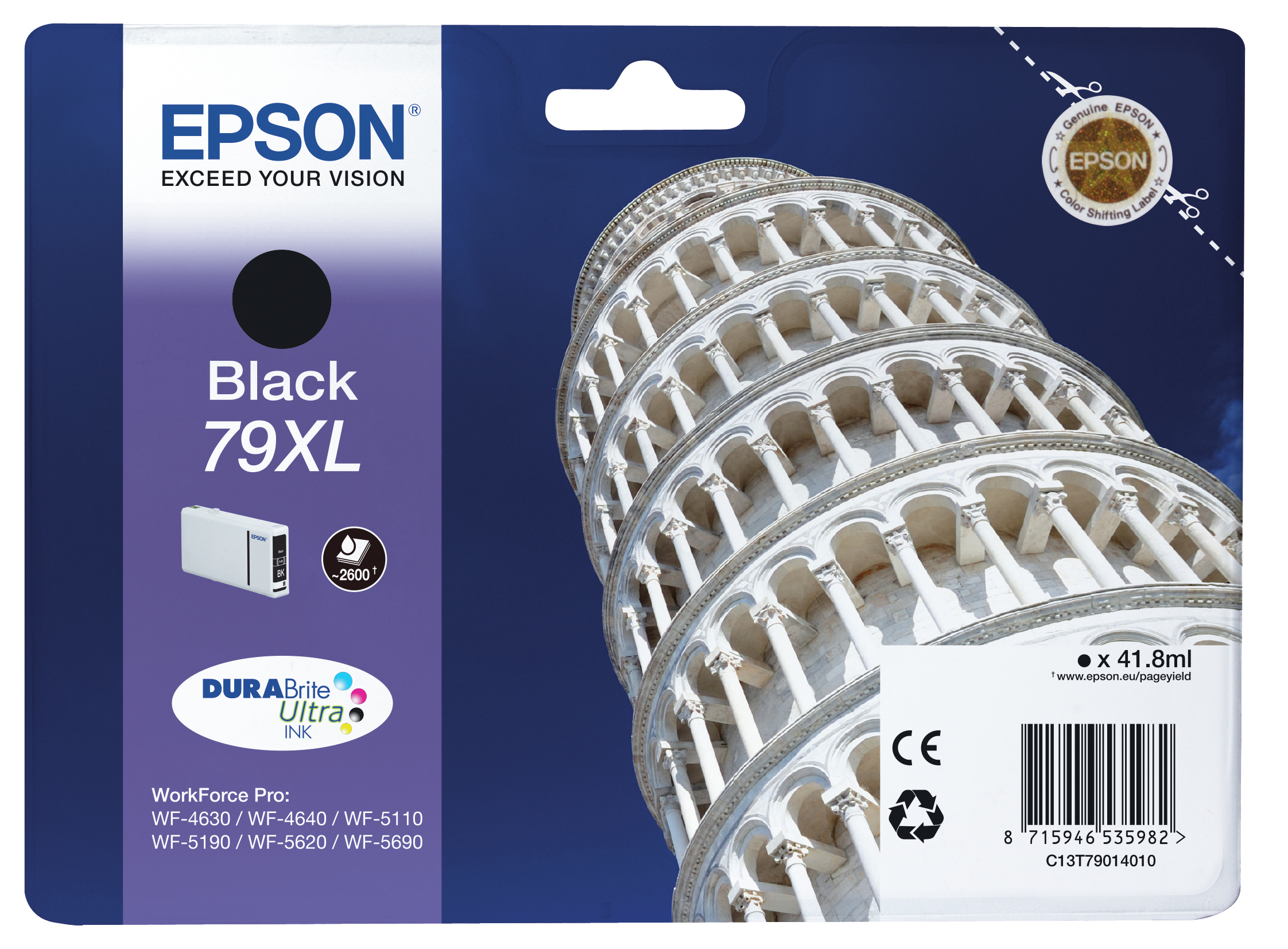 Epson C13T79014010/79XL Ink cartridge black high-capacity, 2.600 pages 41.8ml for Epson WF 4630/5110