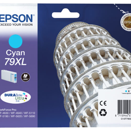 Epson C13T79024010/79XL Ink cartridge cyan high-capacity, 2.000 pages 17.1ml for Epson WF 4630/5110