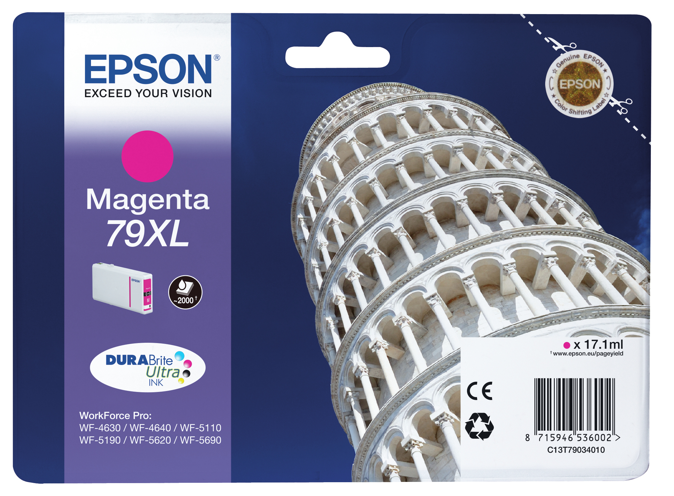 21602012_9900948971 Epson C13T79034010/79XL Ink cartridge magenta high-capacity, 2.000 pages 17.1ml for Epson WF 4630/5110