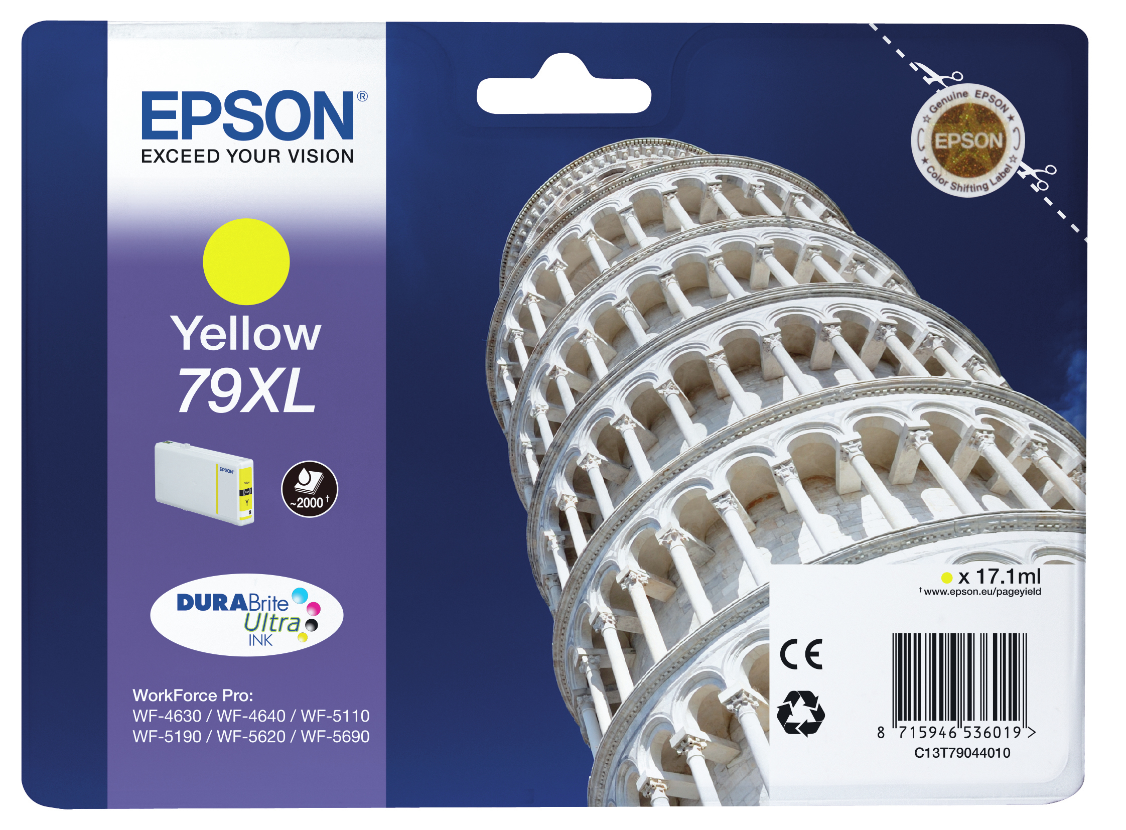 Epson C13T79044010/79XL Ink cartridge yellow high-capacity, 2.000 pages 17.1ml for Epson WF 4630/5110