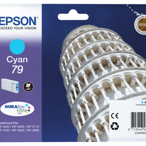 Epson C13T79124010/79 Ink cartridge cyan, 800 pages 6.5ml for Epson WF 4630/5110