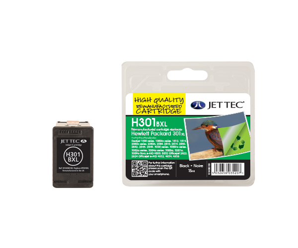 Jet Tec 137H030130/H301BXL Printhead cartridge black high-capacity 15ml for HP DeskJet 1000/1010/Envy 5530