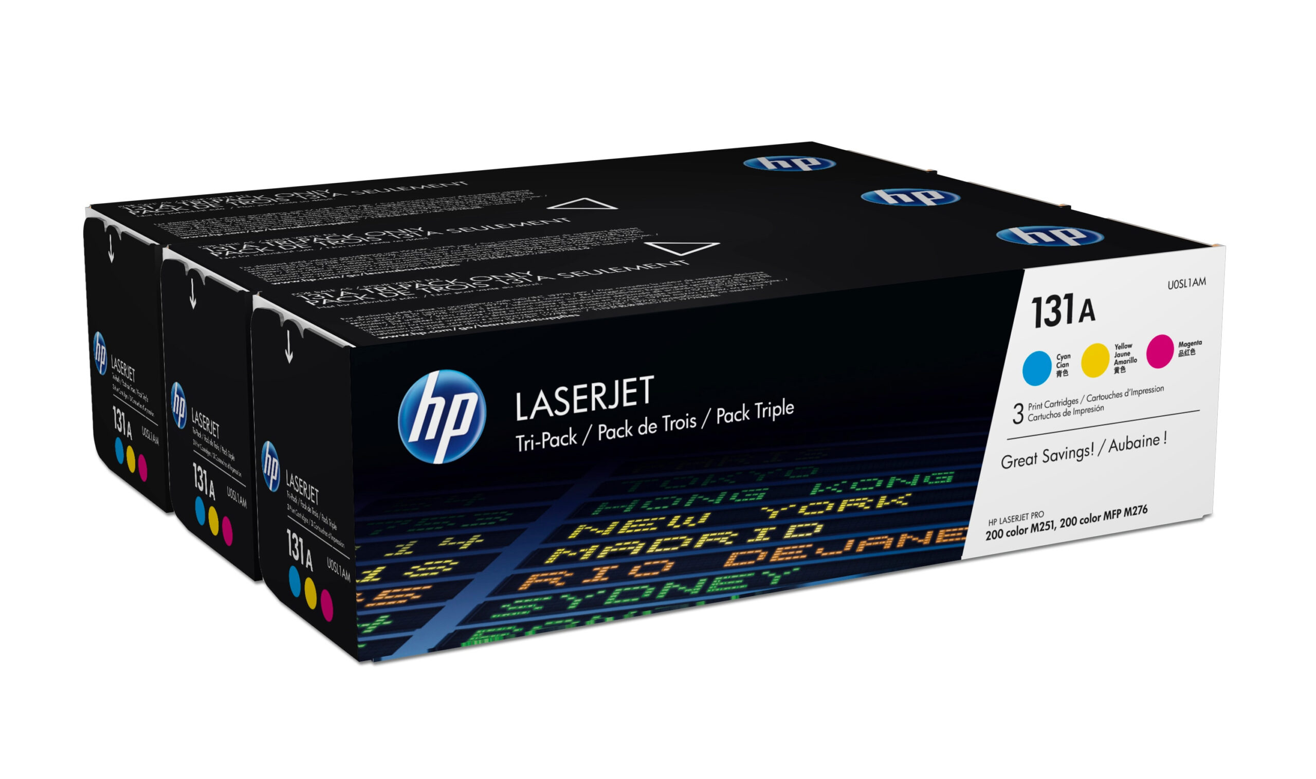 HP U0SL1AM/131A Toner cartridge Rainbow-Kit (c,m,y), 3x1.800 pages ISO/IEC 19798 Pack=3 for HP Pro 200