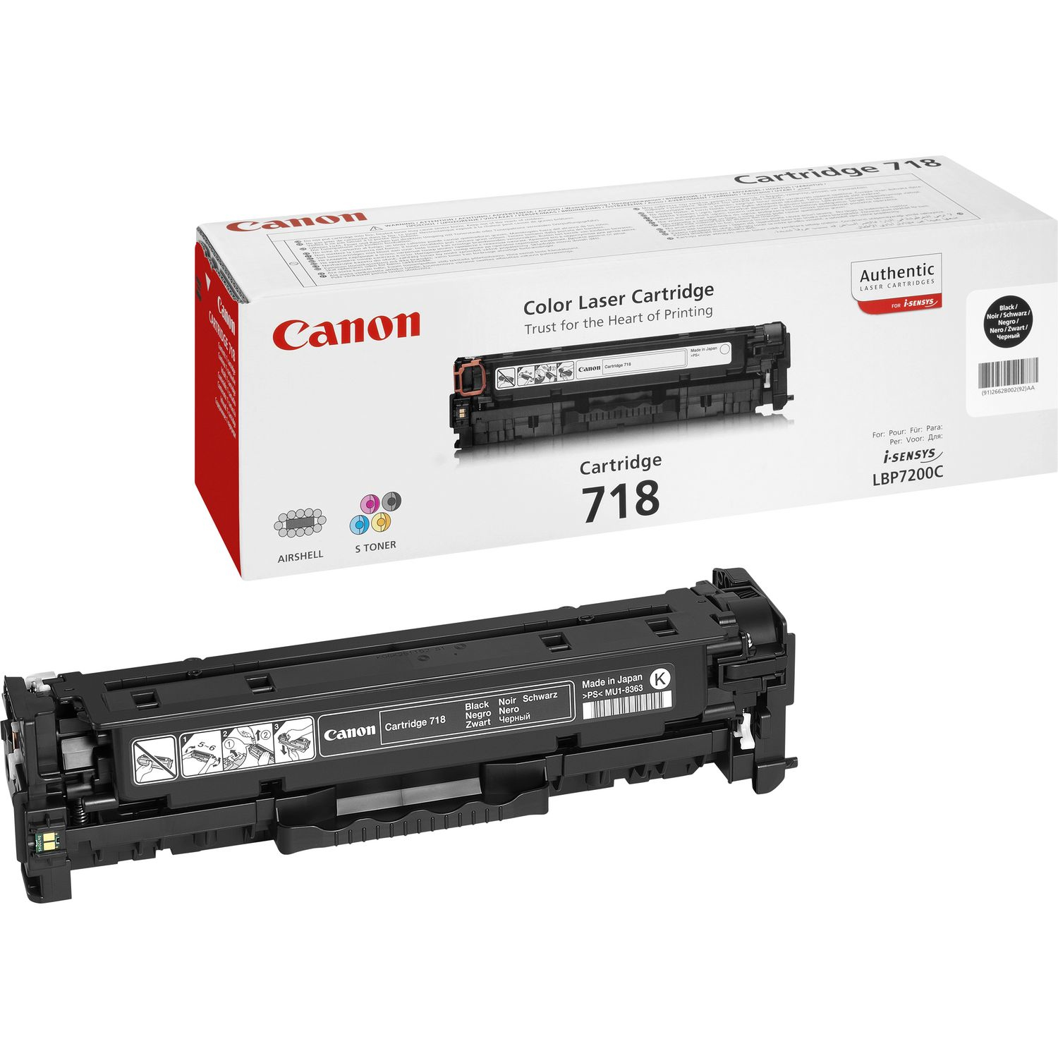 Canon 2662B002/718BK Toner cartridge black, 3.400 pages ISO/IEC 19798 for Canon LBP-7200