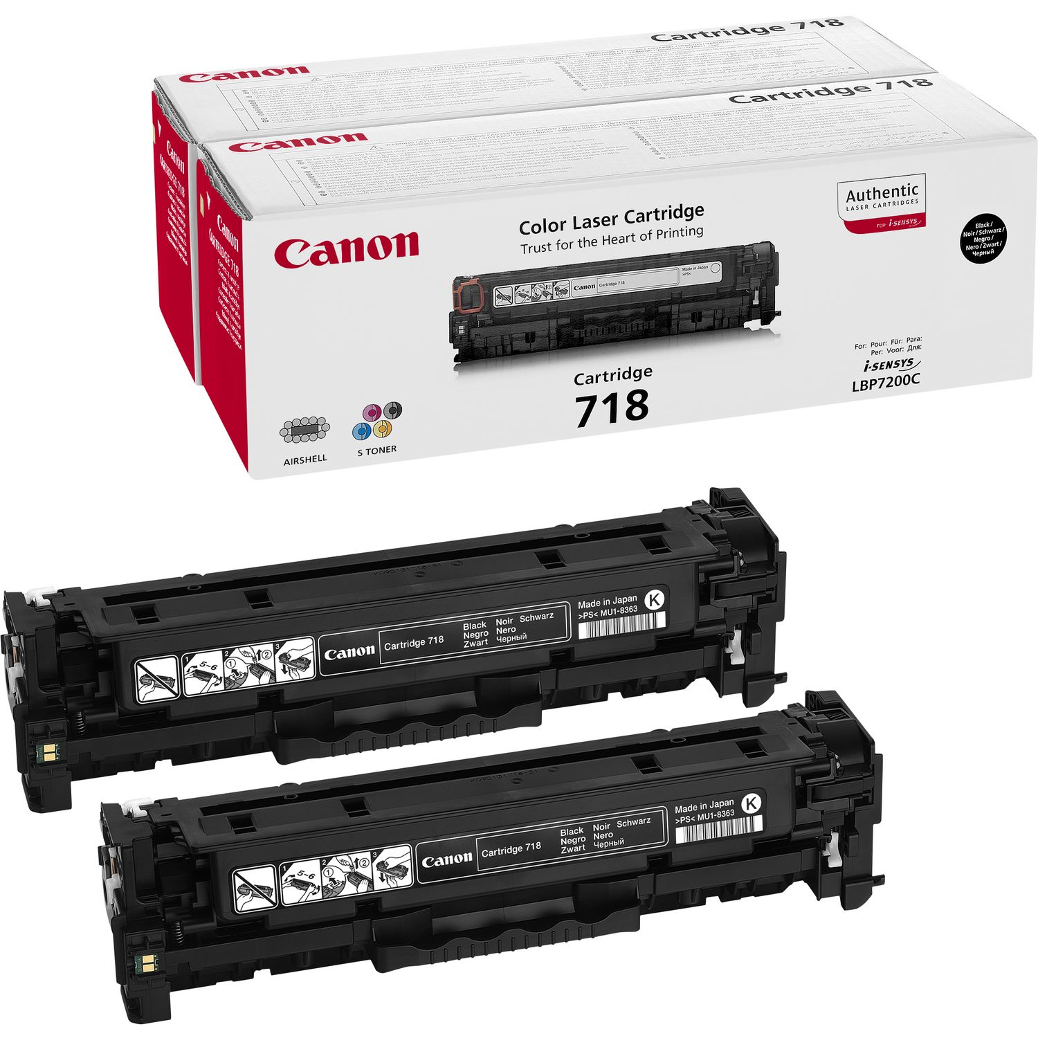 Canon 2662B005/718BKVP Toner cartridge black twin pack, 2x3.400 pages ISO/IEC 19798 Pack=2 for Canon LBP-7200