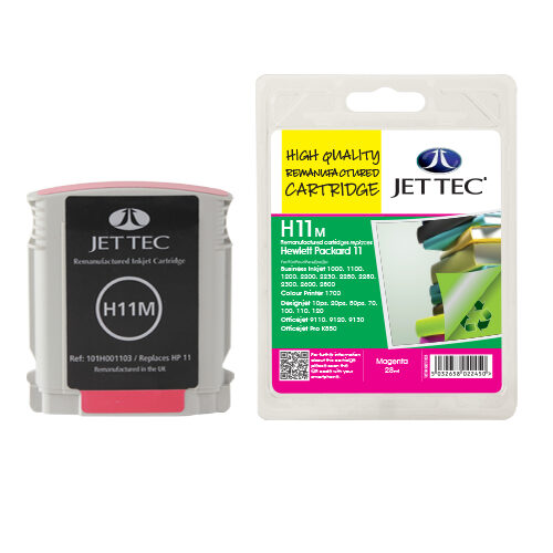 Jet Tec 137H001103/H11M Ink cartridge magenta 28ml (replaces HP 11) for HP Business InkJet 1000/2200/DesignJet 10 PS/DesignJet 111