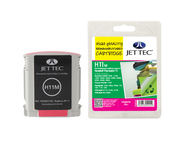 Jet Tec 137H001103/H11M Ink cartridge magenta 28ml (replaces HP 11) for HP Business InkJet 1000/2200/DesignJet 10 PS/DesignJet 111