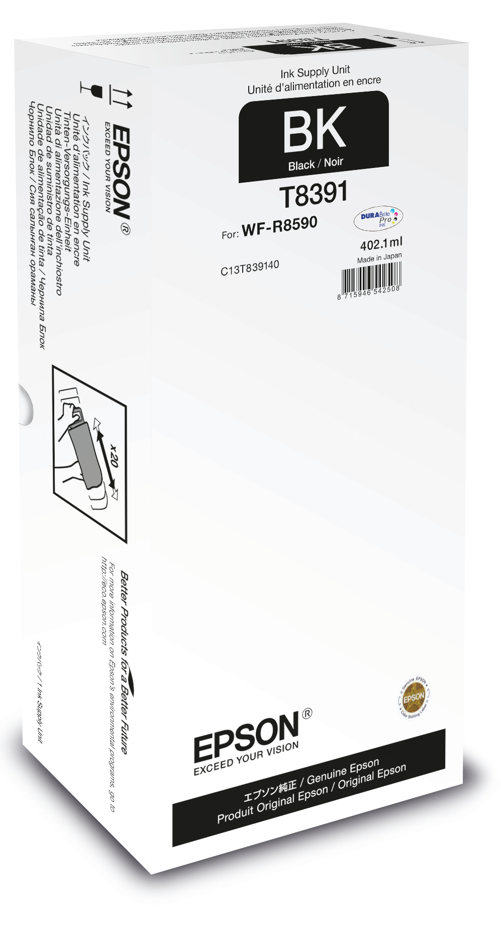 Epson C13T839140/T8391 Ink cartridge black, 20.000 pages 402,1ml for Epson WF-R 8000